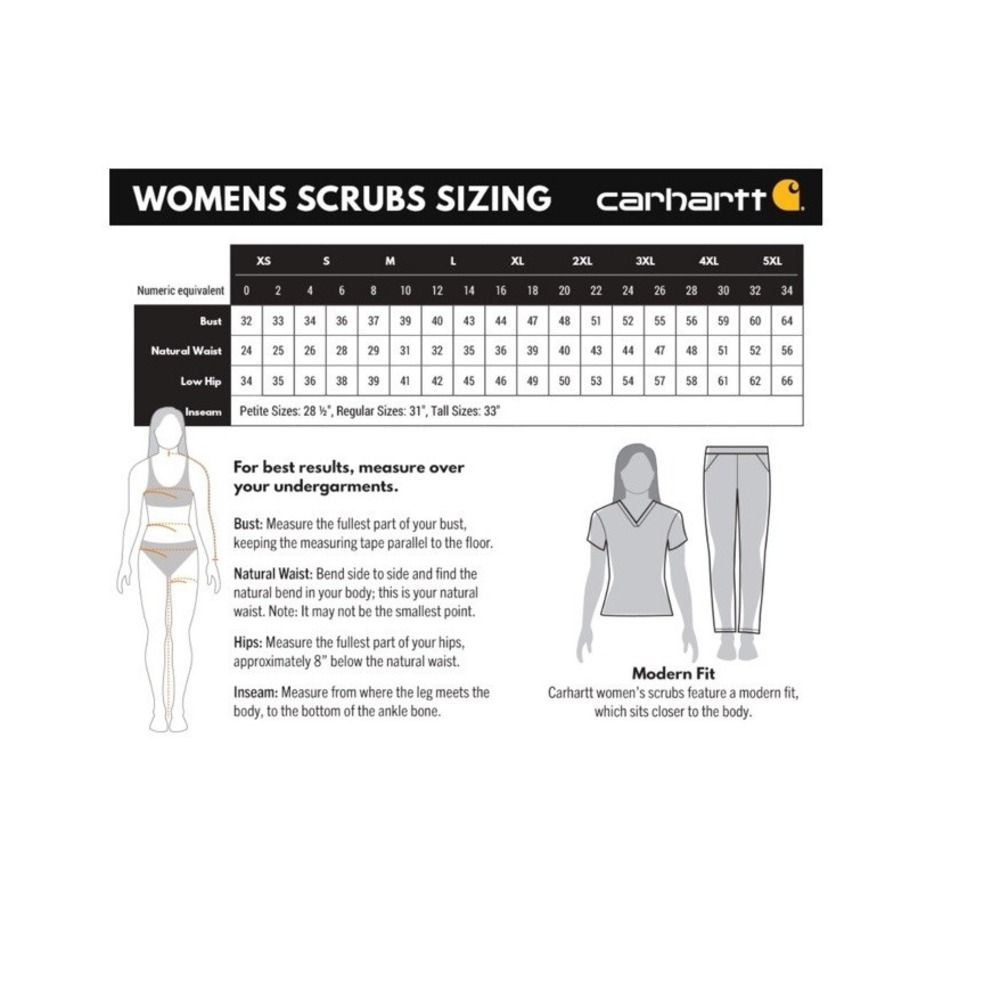 (Carhartt SET) WOMEN'S RUGGED FLEX® RIPSTOP V-NECK SCRUB TOP & PANTS Size XL - Picture 13 of 16